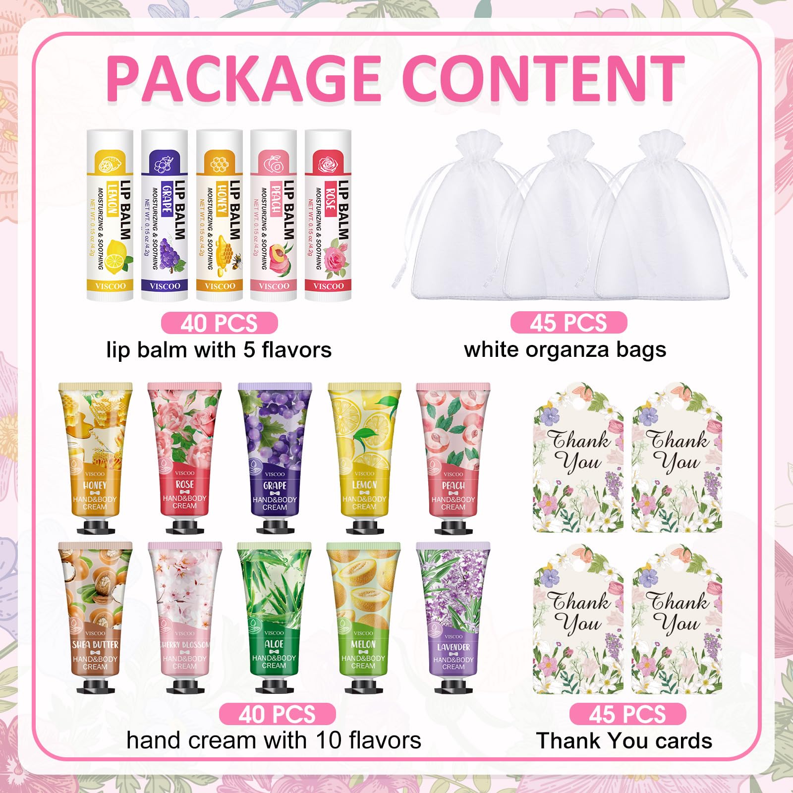 Viscoo lip balm bulk set with multiple flavors for guests and coworkers