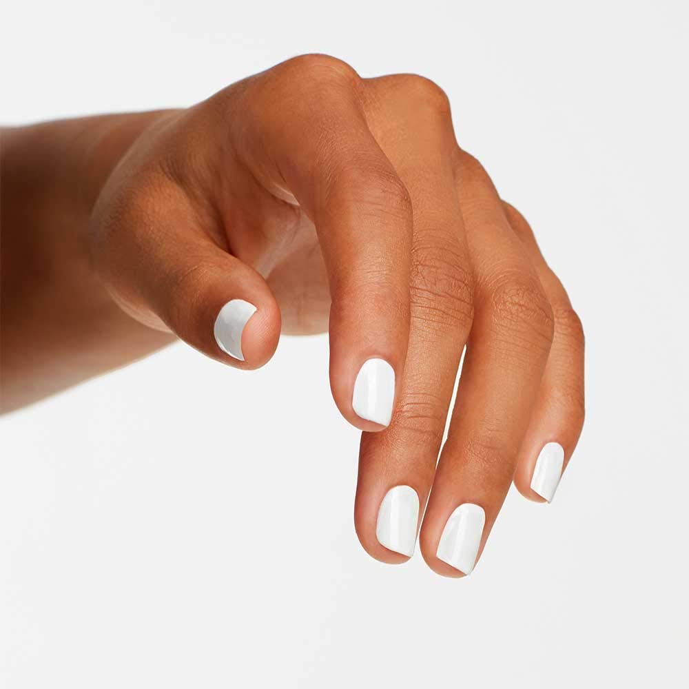 Vishine Pure White glide brush close-up on a nail.