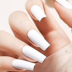 Vishine Pure White swatch card showing creamy, opaque coverage.