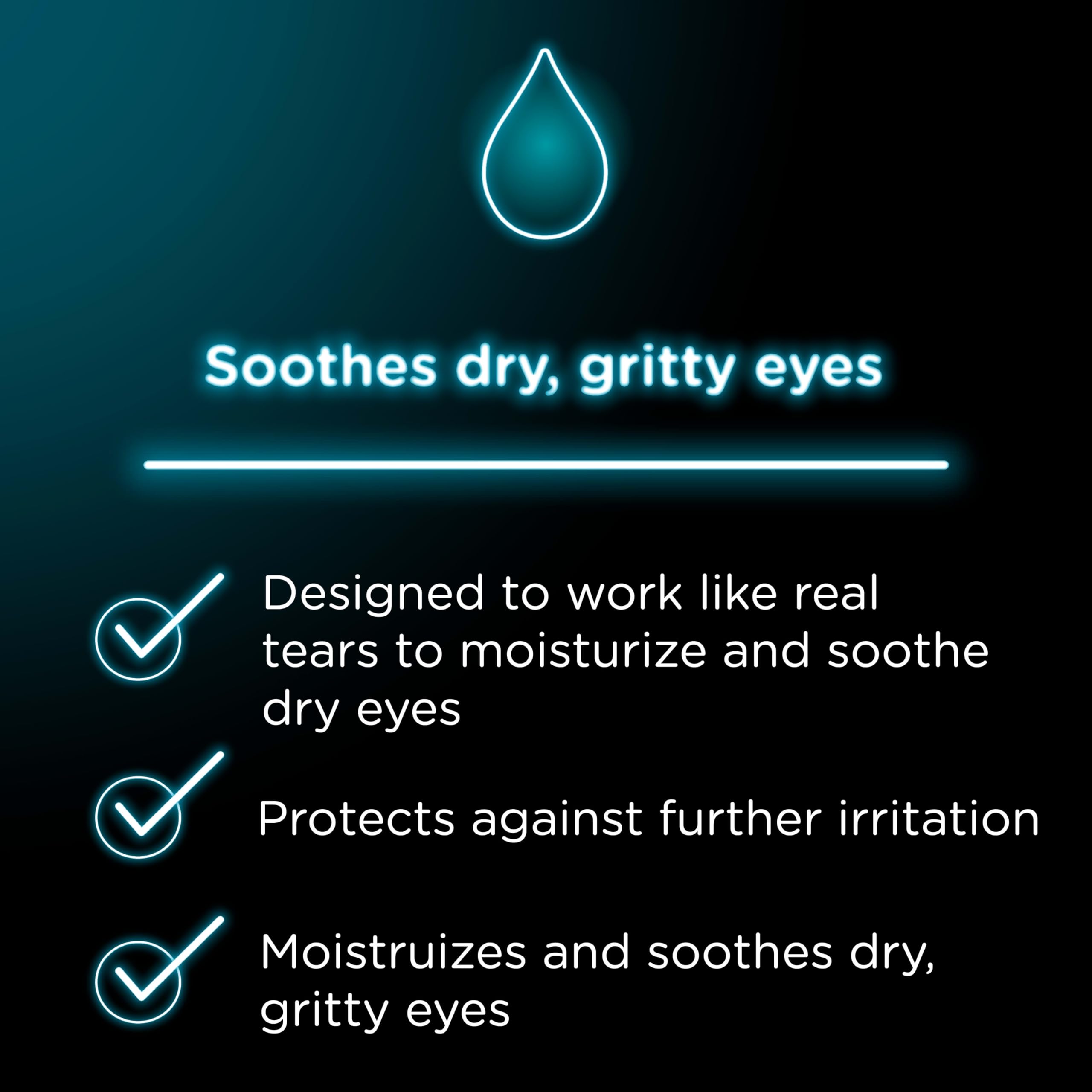 Visine Dry Eye Relief dropper in use for temporary dryness relief.