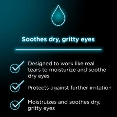 Visine Dry Eye Relief dropper in use for temporary dryness relief.