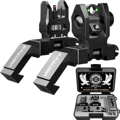 Visiofire 45° offset front sight with red fiber optic dot for rapid aiming.