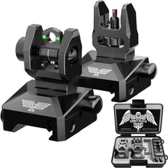 Visiofire front flip-up sight for rapid target acquisition on Picatinny rails.