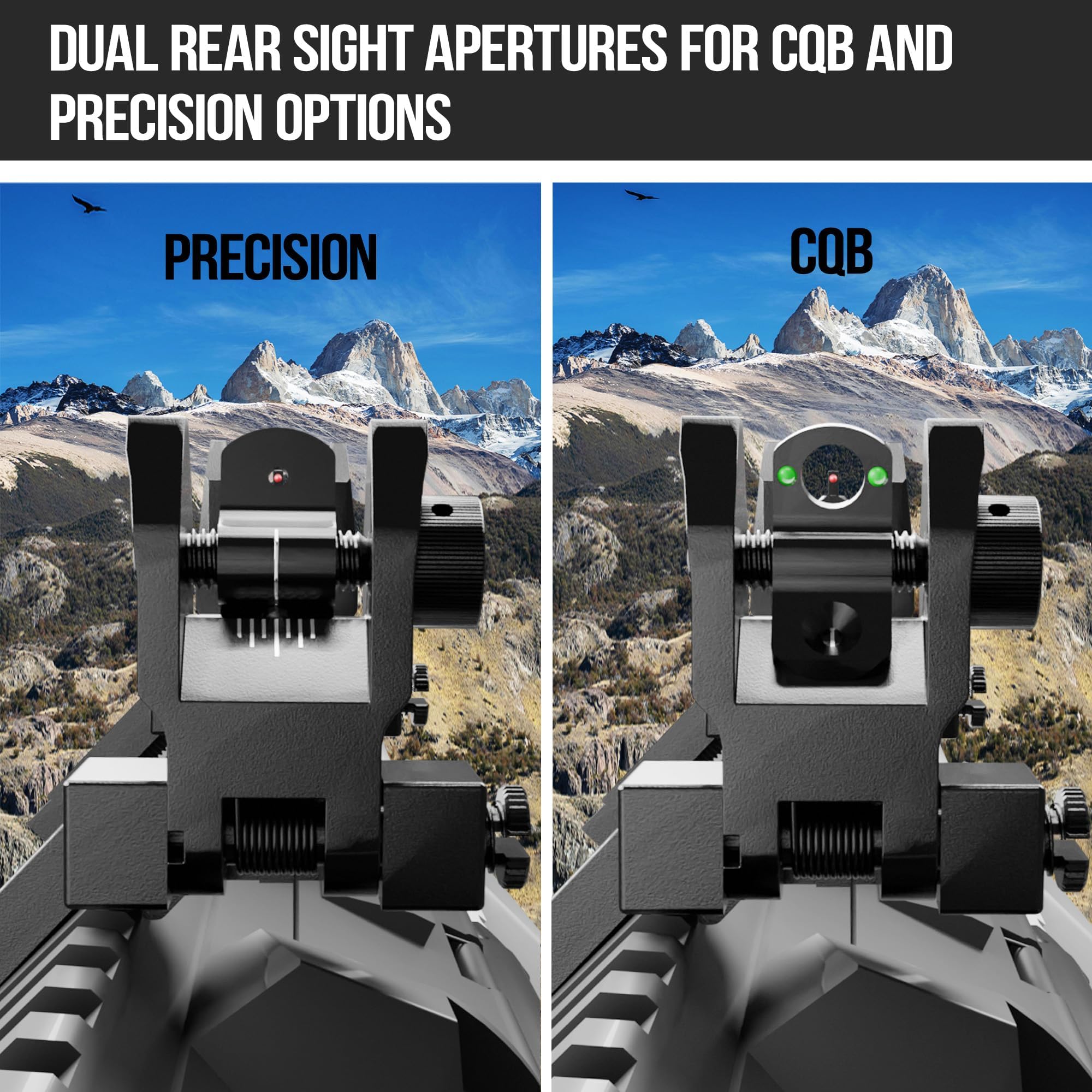 Visiofire sight on mlok picatinny rails for versatile mounting.