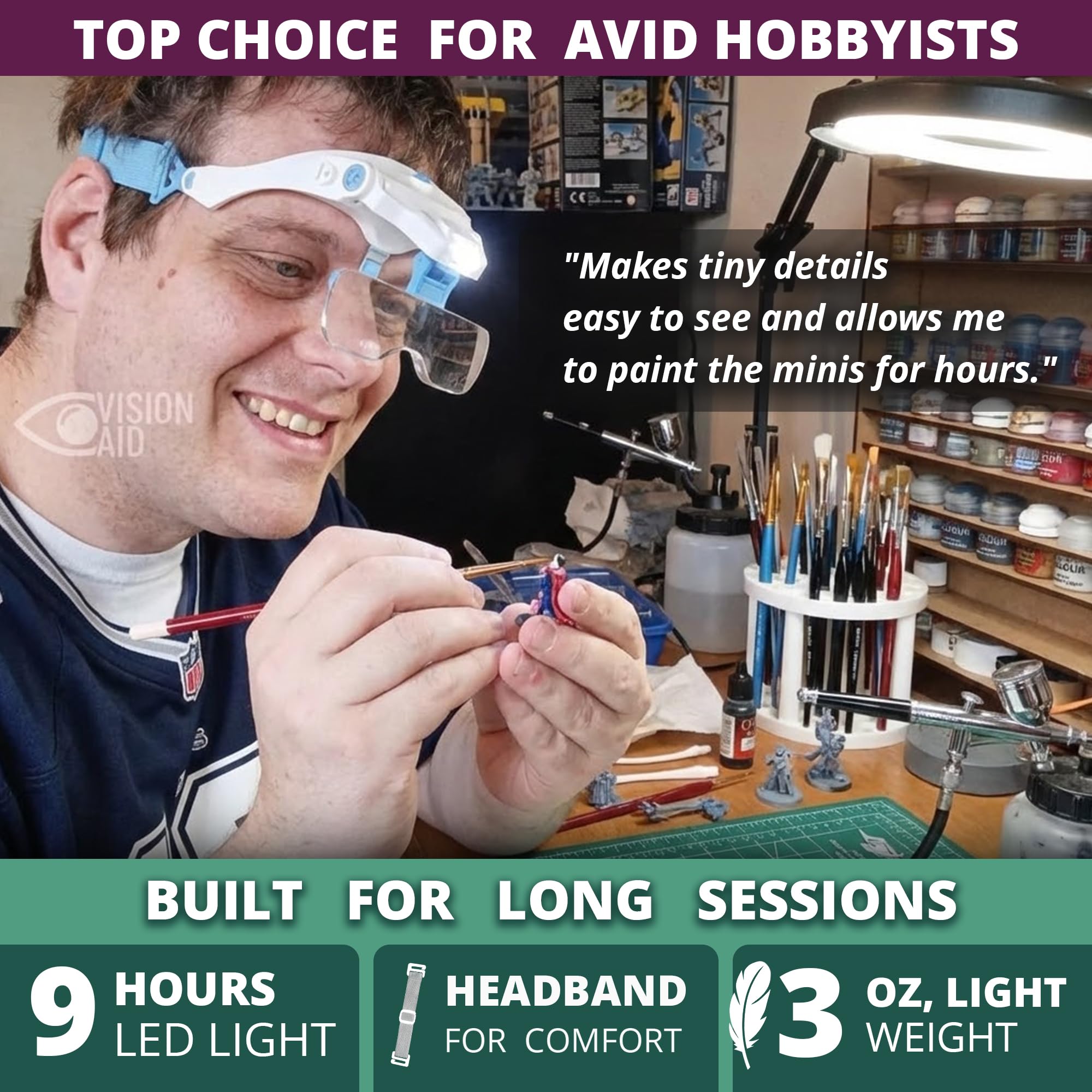Vision Aid Expert Edition LED light on for clear illumination