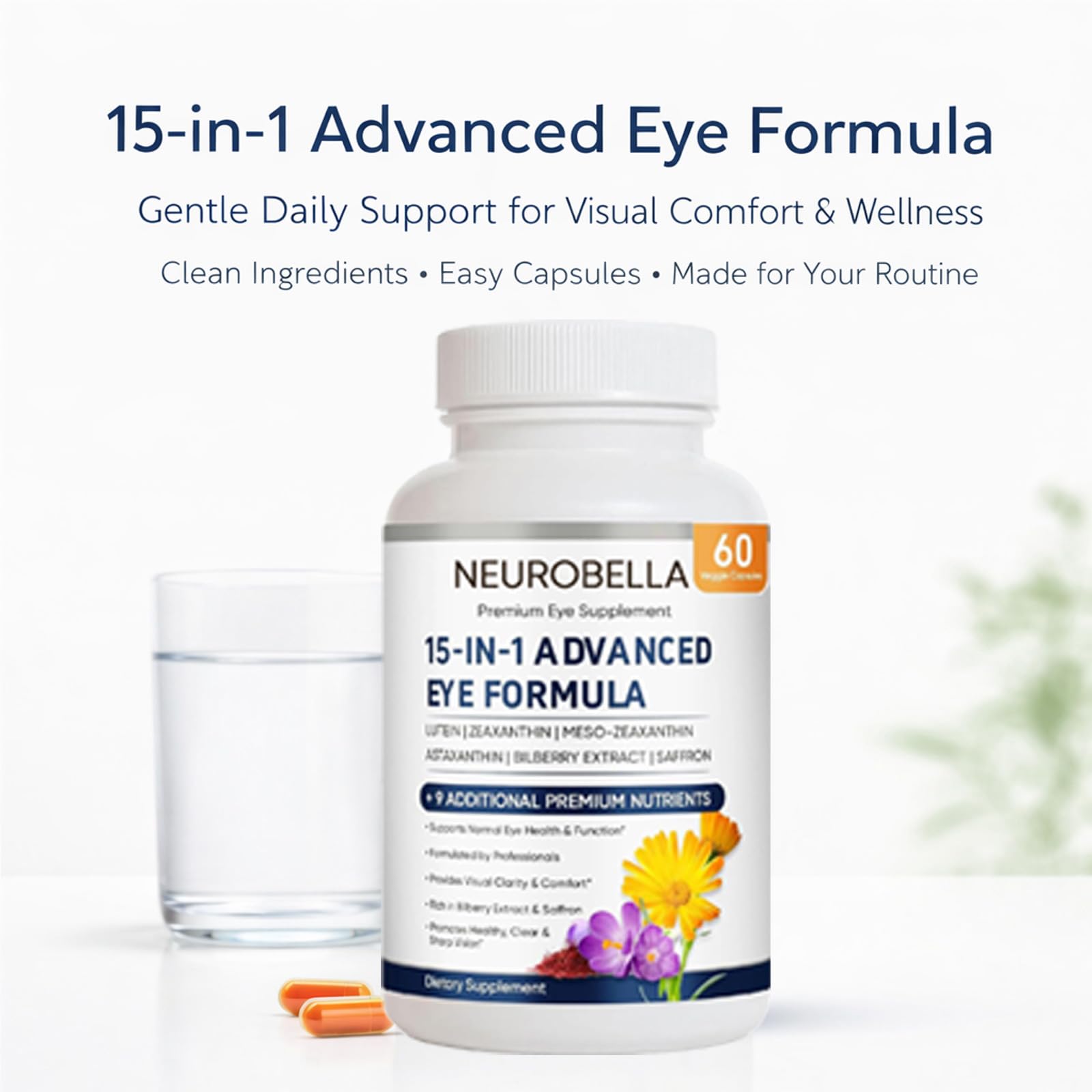 Packaging of Visiovance Neurobella emphasizing a clean, easy-to-use bottle