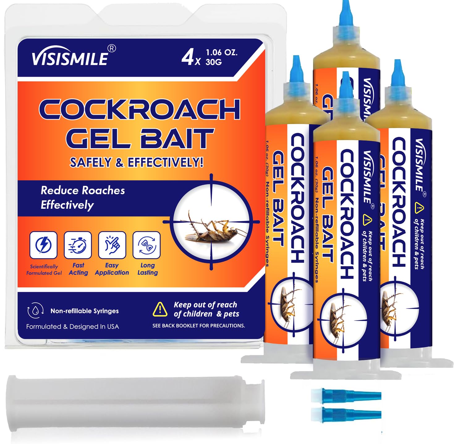 Visismile Roach Gel Bait application showing precise placement for targeted roach control.