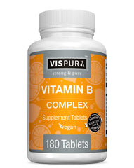 VISPURA Vitamin B-Complex bottle pour supports daily energy and immune wellness.