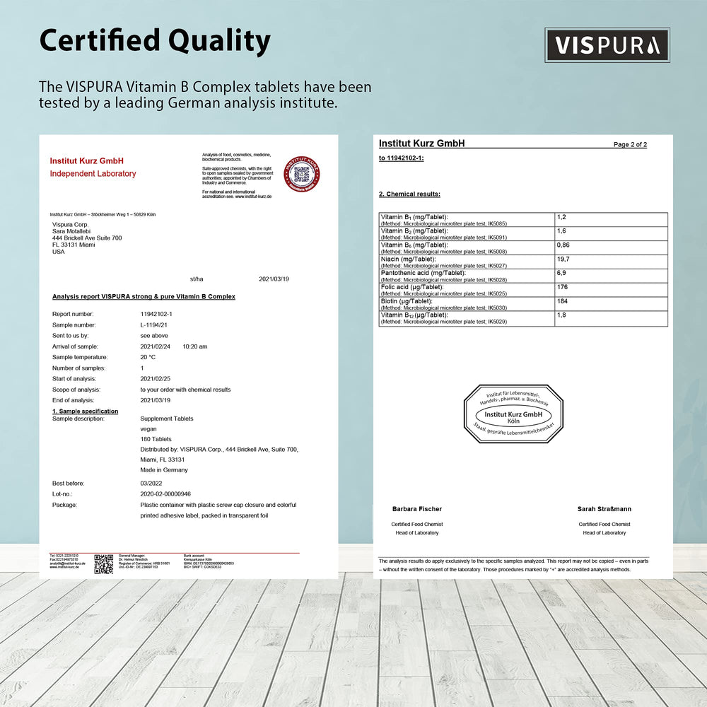 VISPURA Vitamin B-Complex on desk suggests daily energy support.
