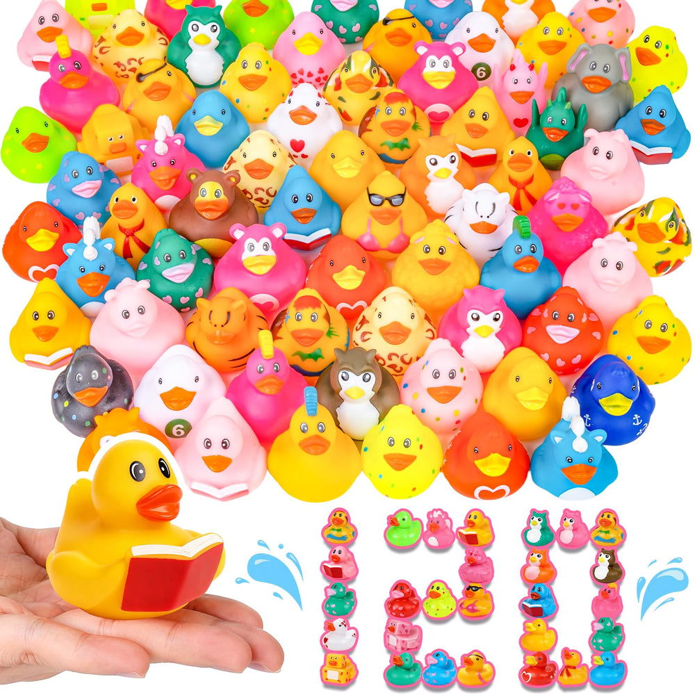 VISRIE 120-pack ducks with variety designs for engaging bath time play