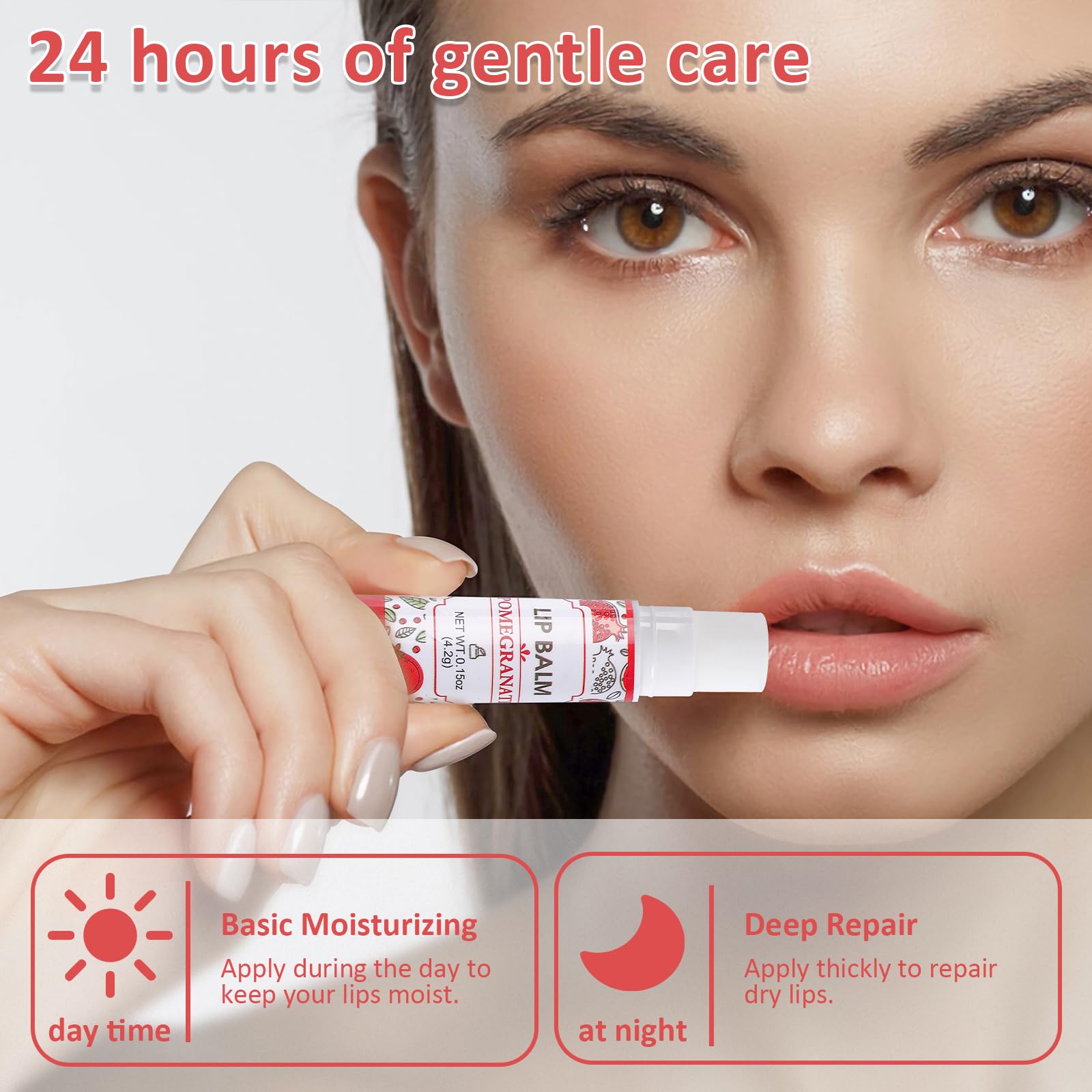VISRIE orange flavor lip balm offering refreshing feel and moisture