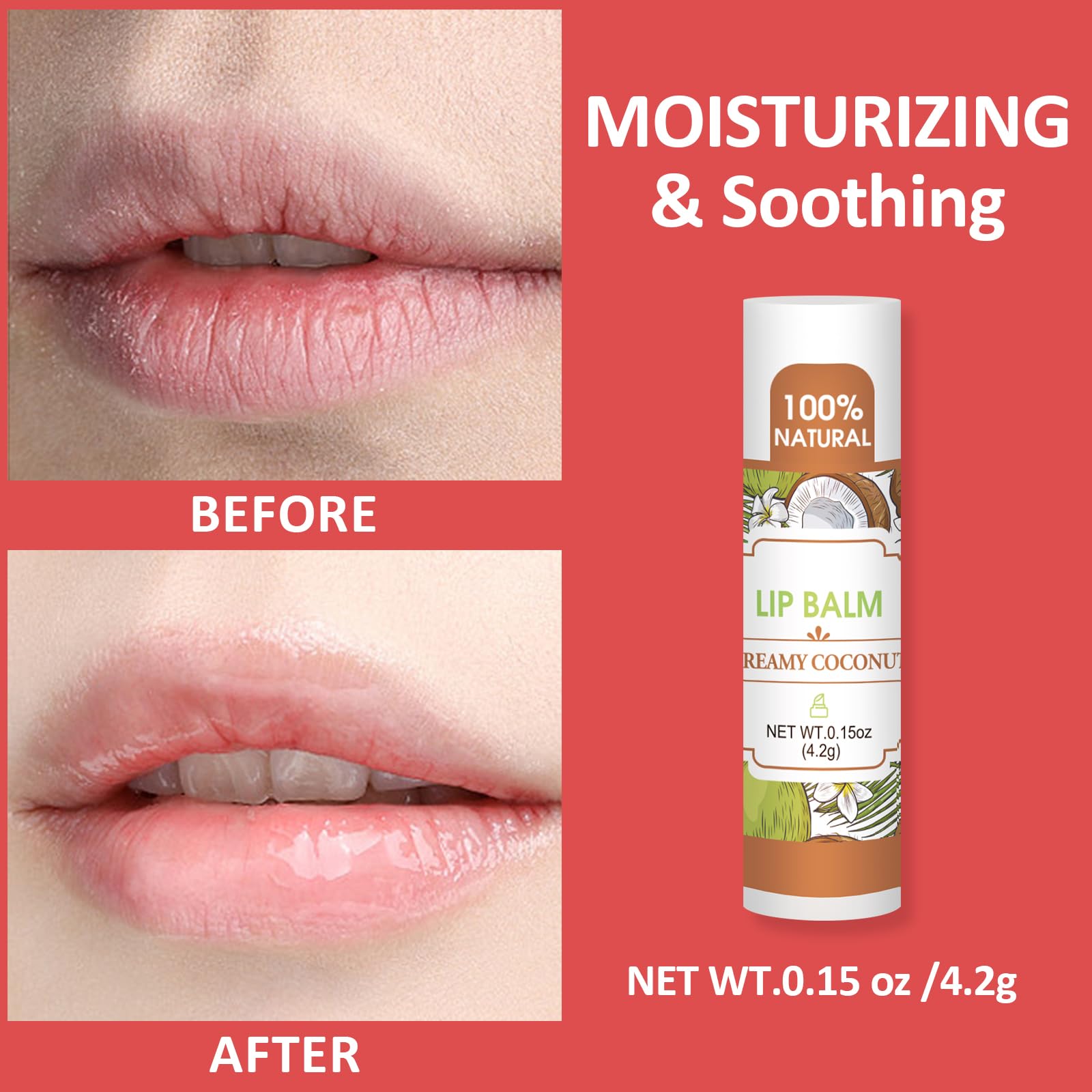 VISRIE strawberry flavor lip balm tube with fruity scent and soft lips