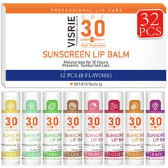VISRIE SPF30 lip balm bulk-pack on-the-go sun protection for lips.