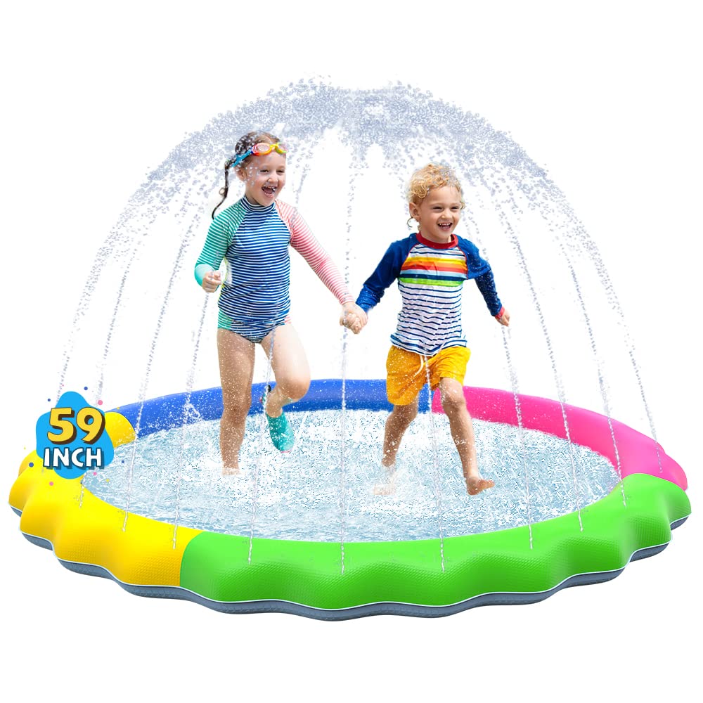 VISTOP non-slip splash pad surface keeps kids safe during water play.