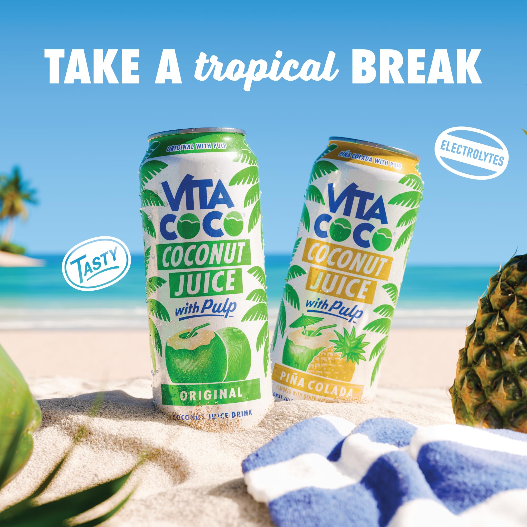 Vita Coco Original with Pulp close-up of pulp texture and vibrant flavor