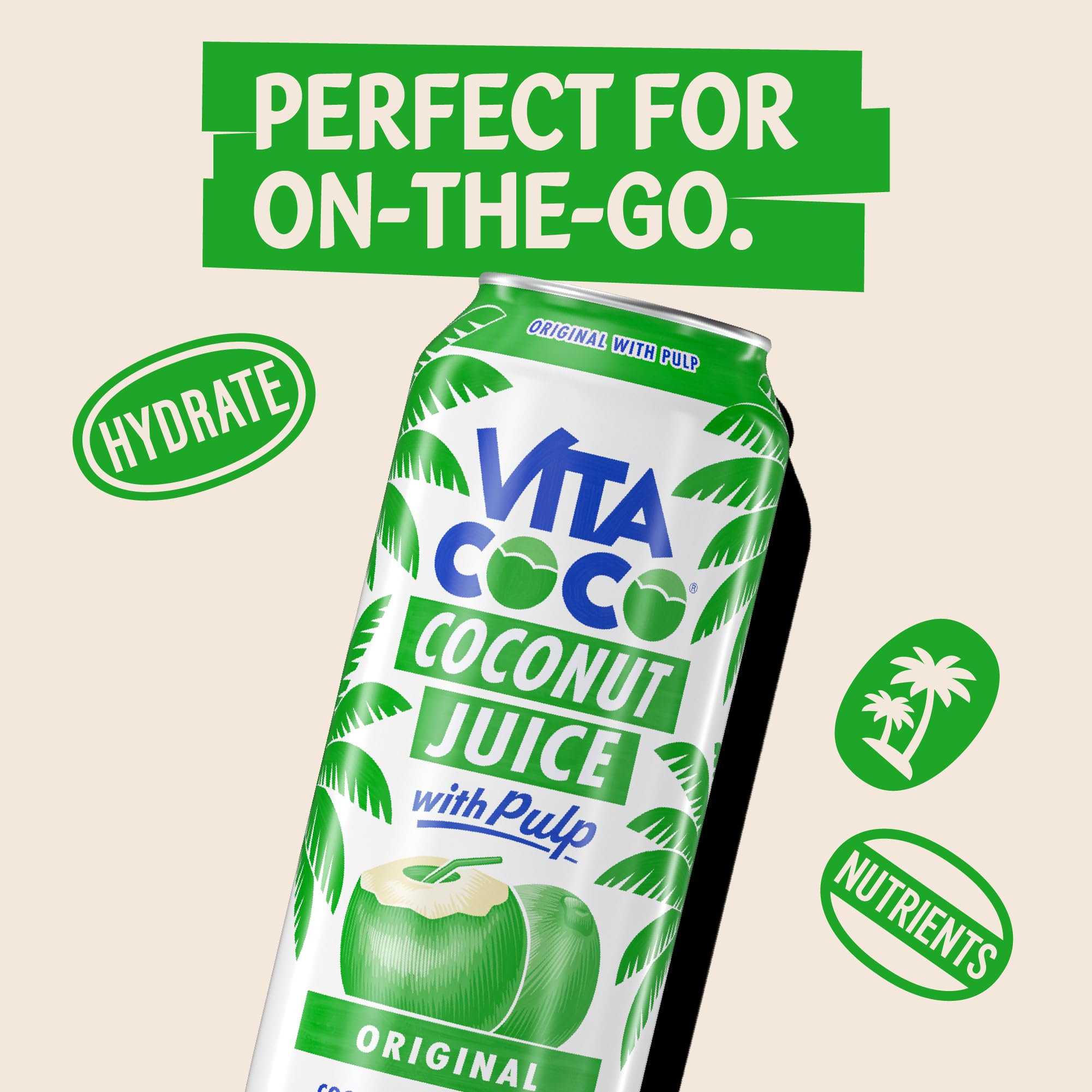 Vita Coco Original with Pulp outdoors, ready for a sunny break
