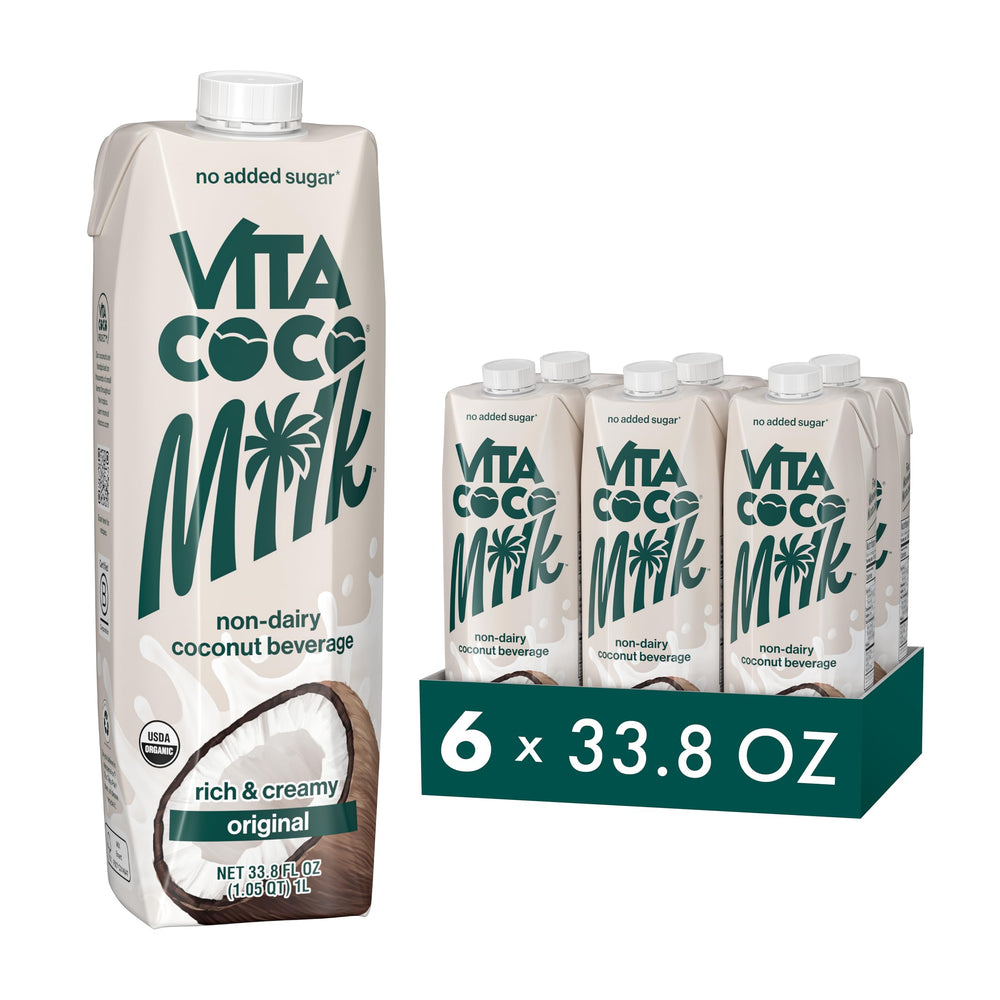 Vita Coco Original Organic Coconut Milk six-pack front view for dairy-free versatility