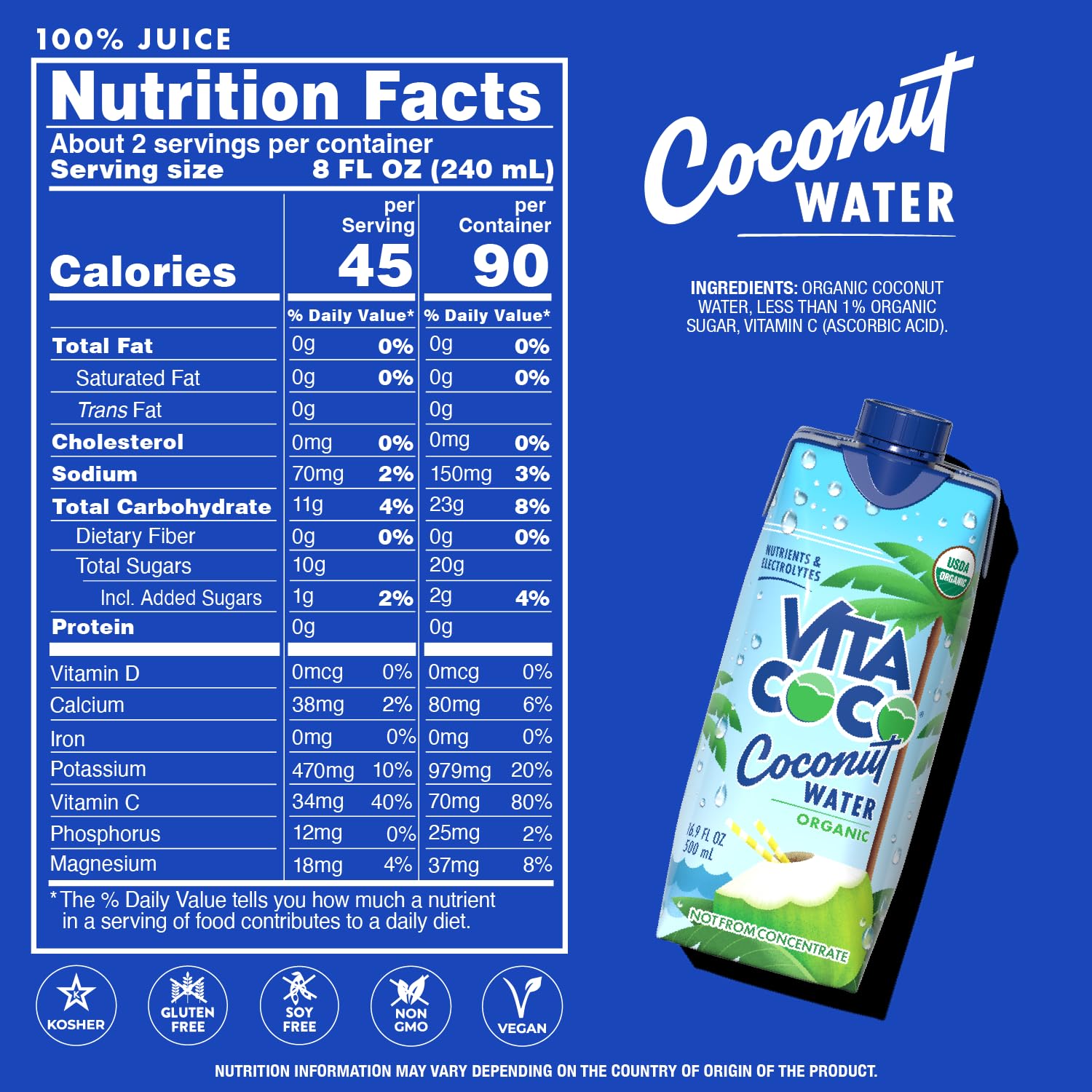 Vita Coco 12-pack of coconut water for convenient everyday hydration