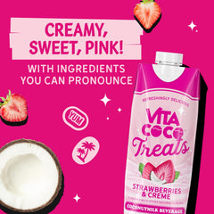 Creamy swirl of Vita Coco Treats highlights strawberry coconut flavors.