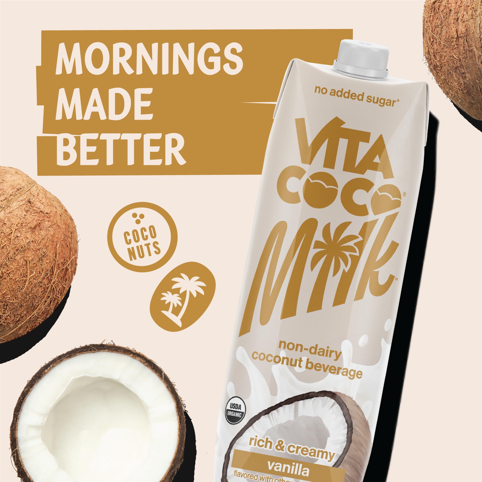 Vita Coco Vanilla Coconut Milk in coffee for dairy-free creaminess