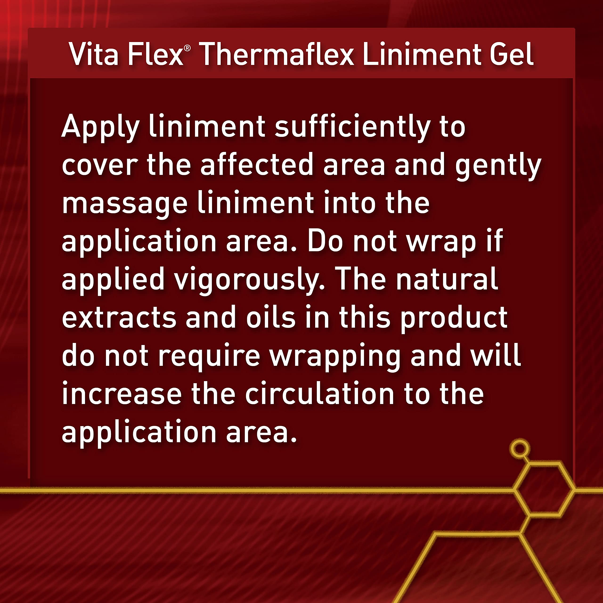 Vita Flex Thermaflex gel texture provides long-lasting heat sensation for muscle relaxation.