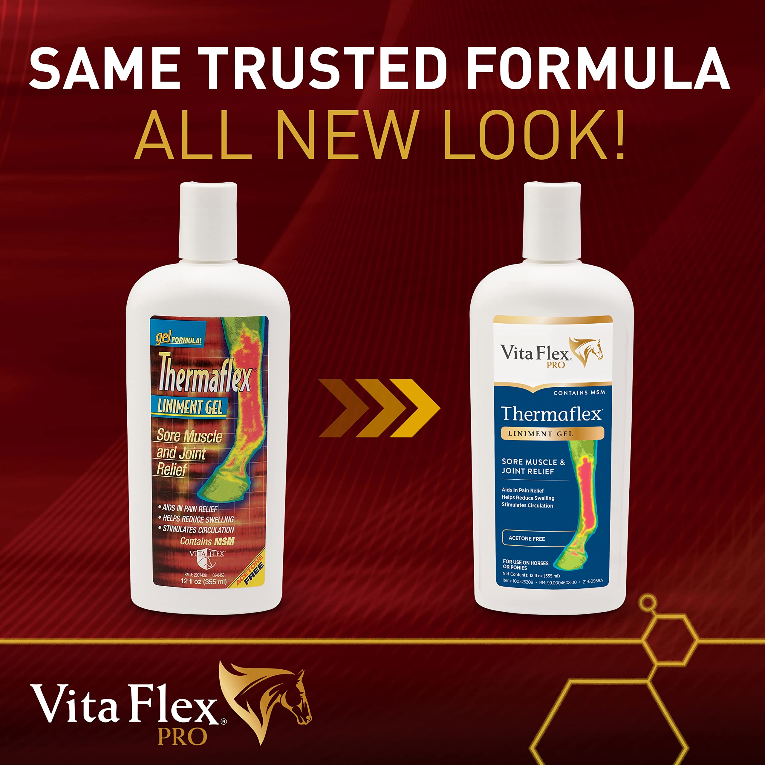 Vita Flex Thermaflex quick cooling application on a horse leg with soothing effect.
