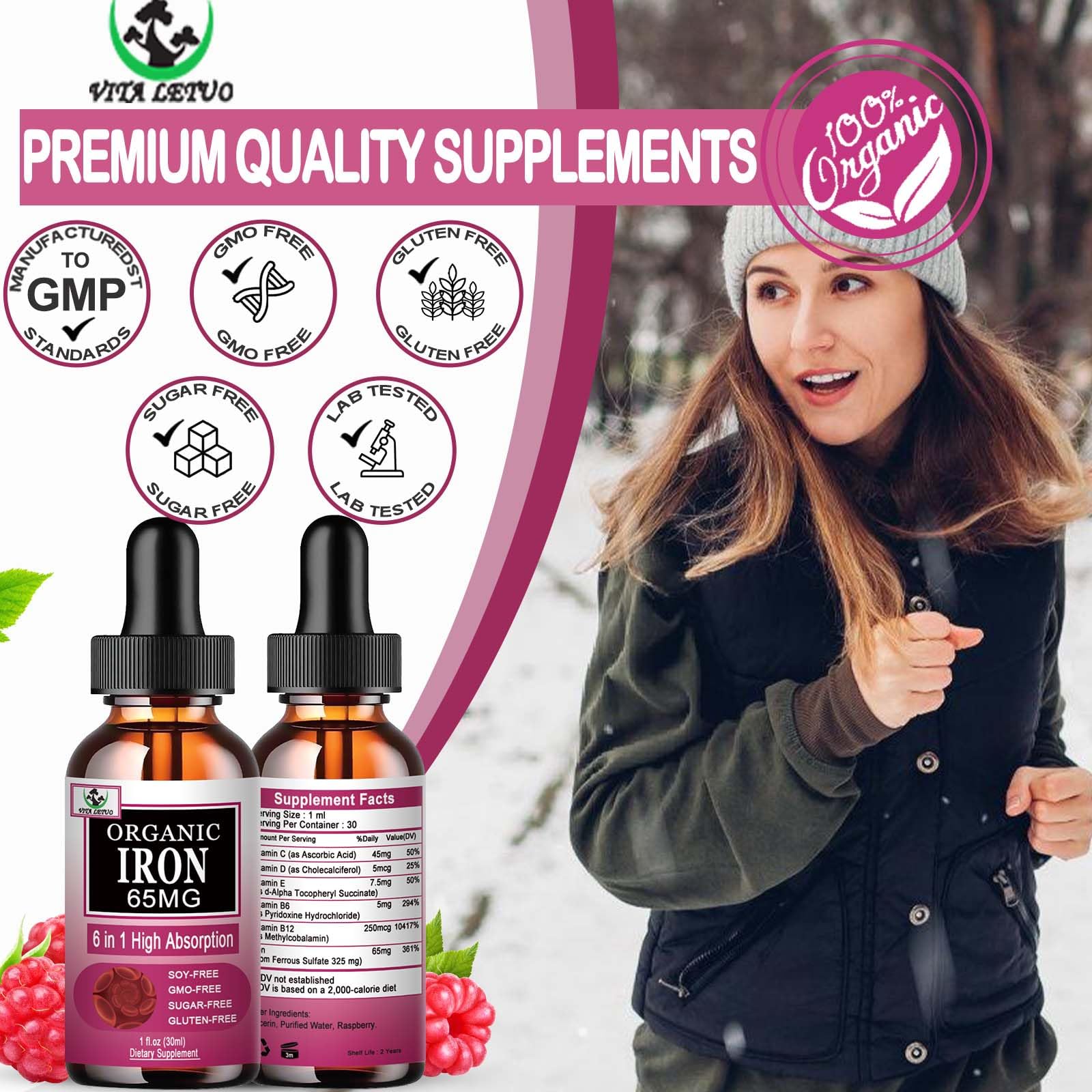 Nutritional highlights for Vita Letuo with vitamin C, B6 and B12