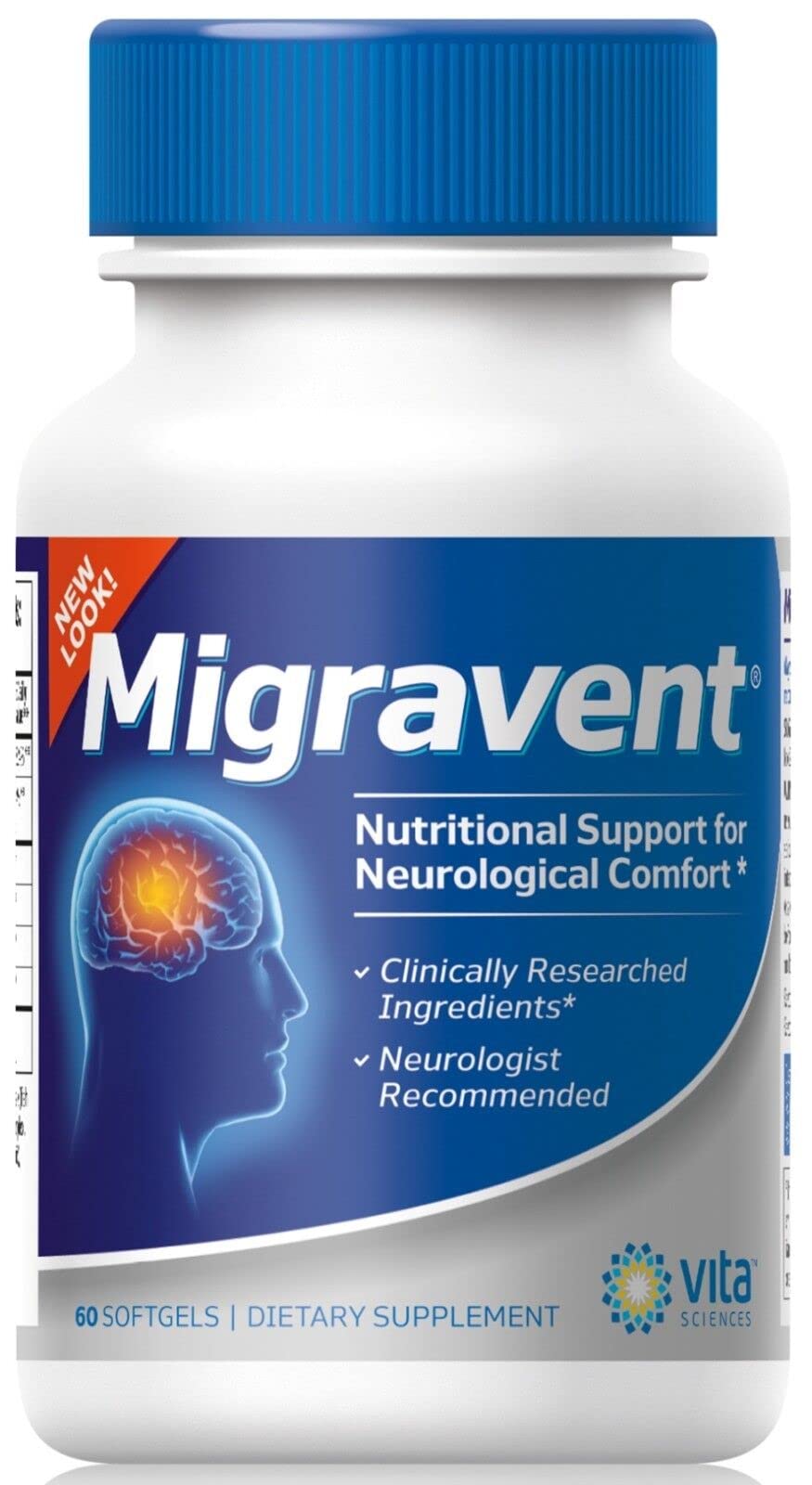 Vita Sciences Migravent Bioperine black pepper extract for enhanced absorption.