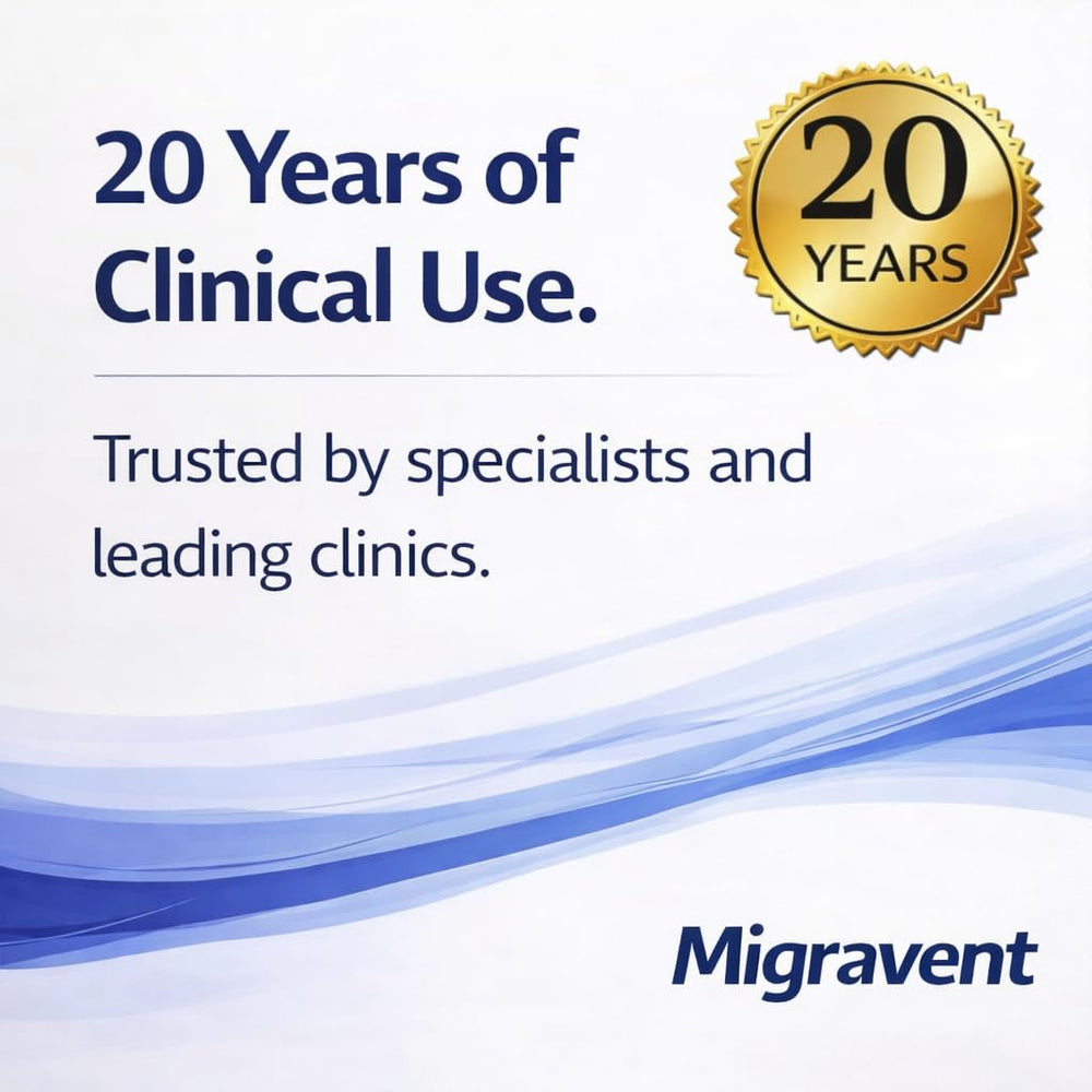 Vita Sciences Migravent capsules pack highlighting convenient daily soft-gels.