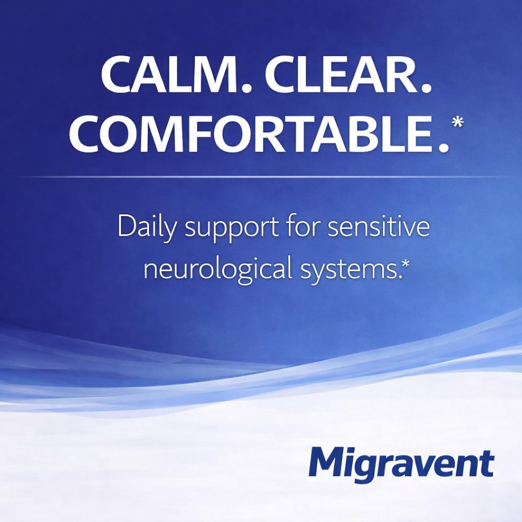 Vita Sciences Migravent non-GMO, gluten-free formula badge on packaging.