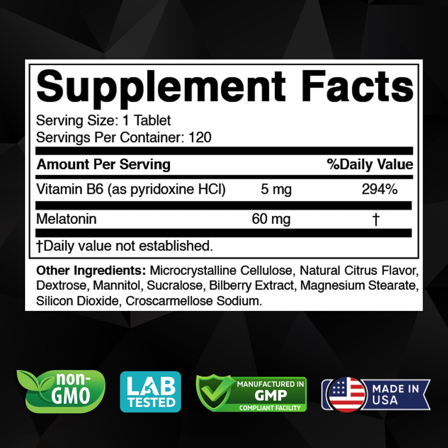 Vitabod melatonin tablets scored for easy half-doses supporting flexible nightly routines.
