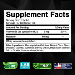 Vitabod melatonin tablets scored for easy half-doses supporting flexible nightly routines.