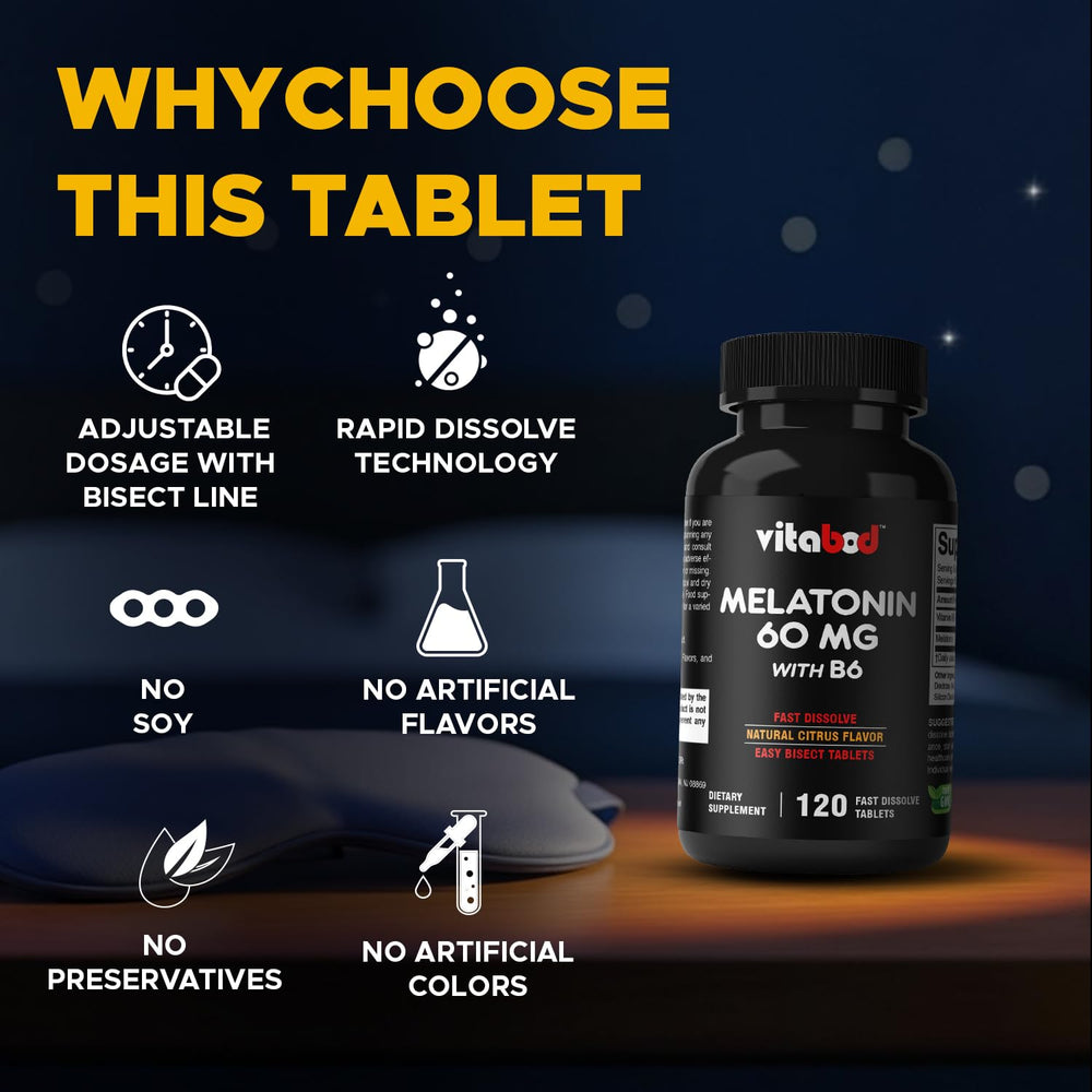 Fast-dissolve tablet demonstrates quick-onset convenience for bedtime routines.