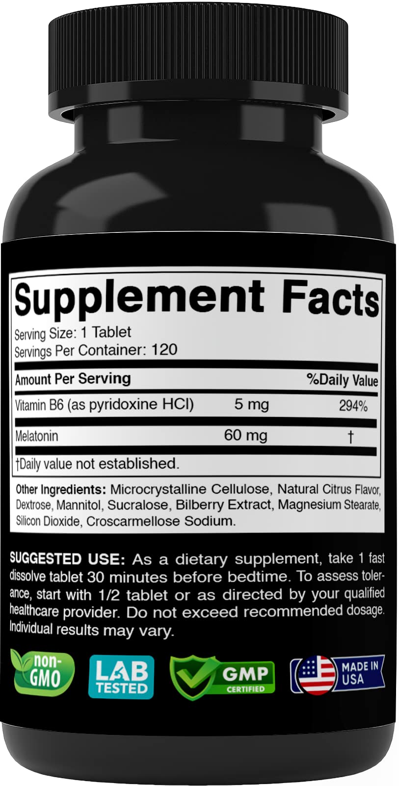 Vegetarian Non-GMO Gluten-free badge emphasizes dietary friendly formula.