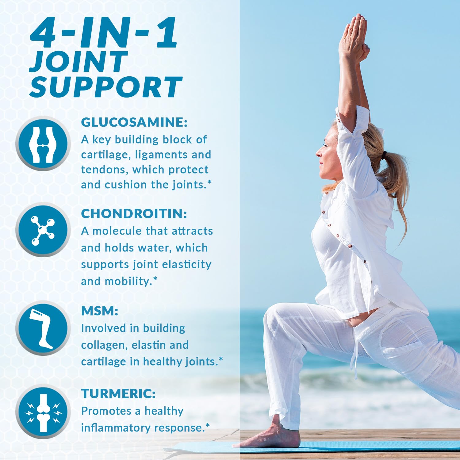 VitaBreeze chondroitin bottle label highlighting the comprehensive ingredient blend.