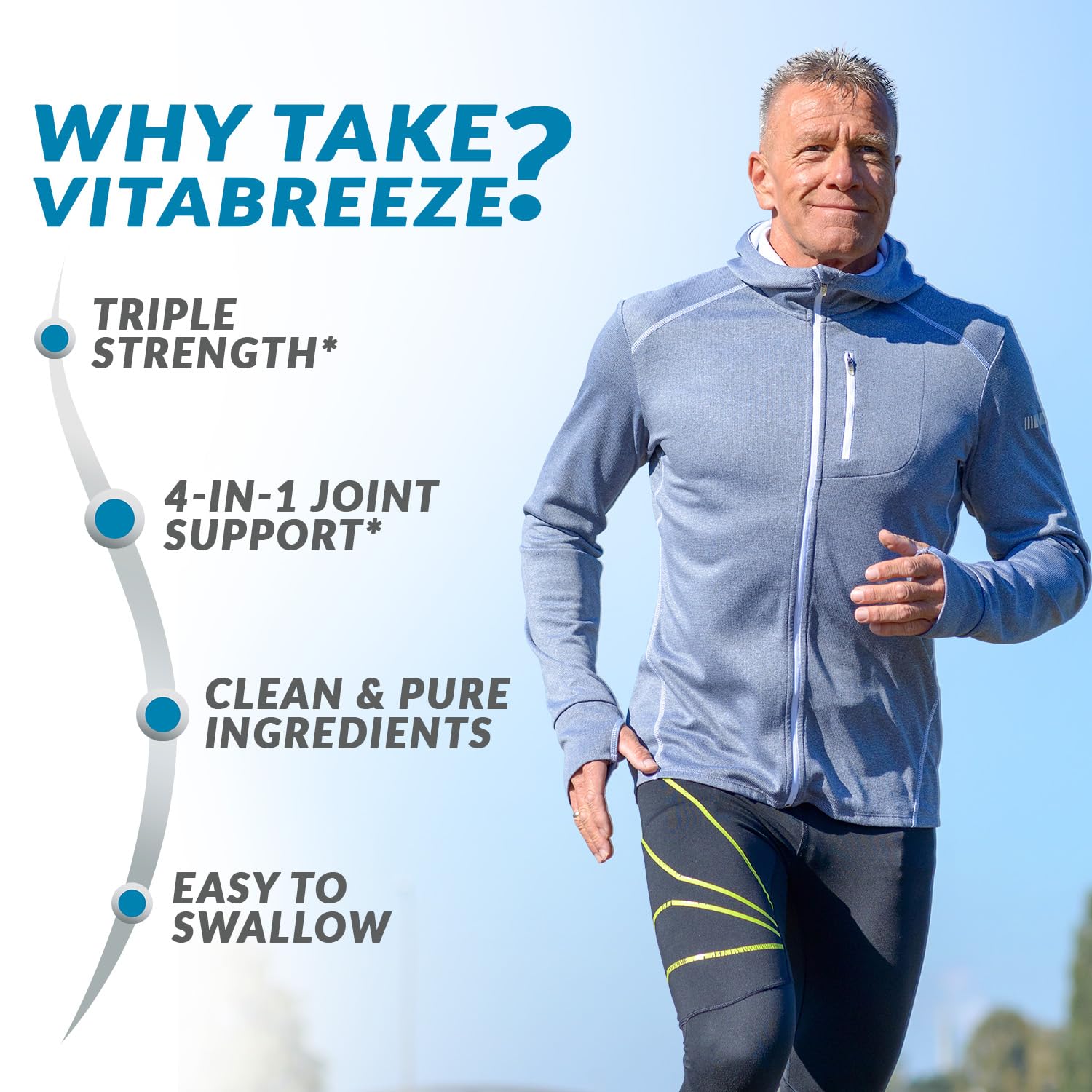 VitaBreeze MSM ingredients list image signaling a clean, GMO-free formulation.
