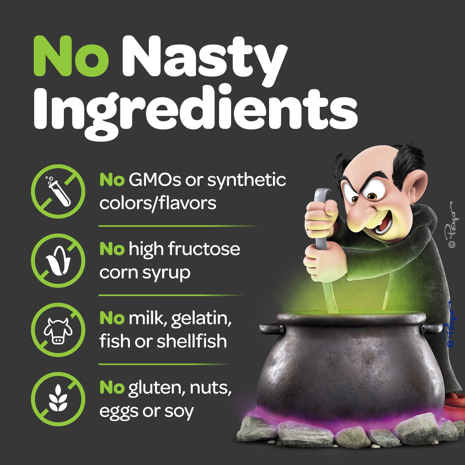 VITABURST Smurfs real fruit ingredients showcased for natural flavor.