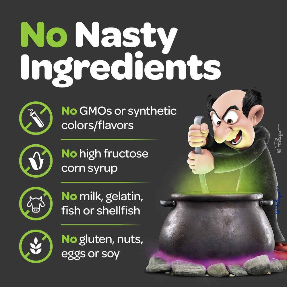 VITABURST Smurfs real fruit ingredients showcased for natural flavor.