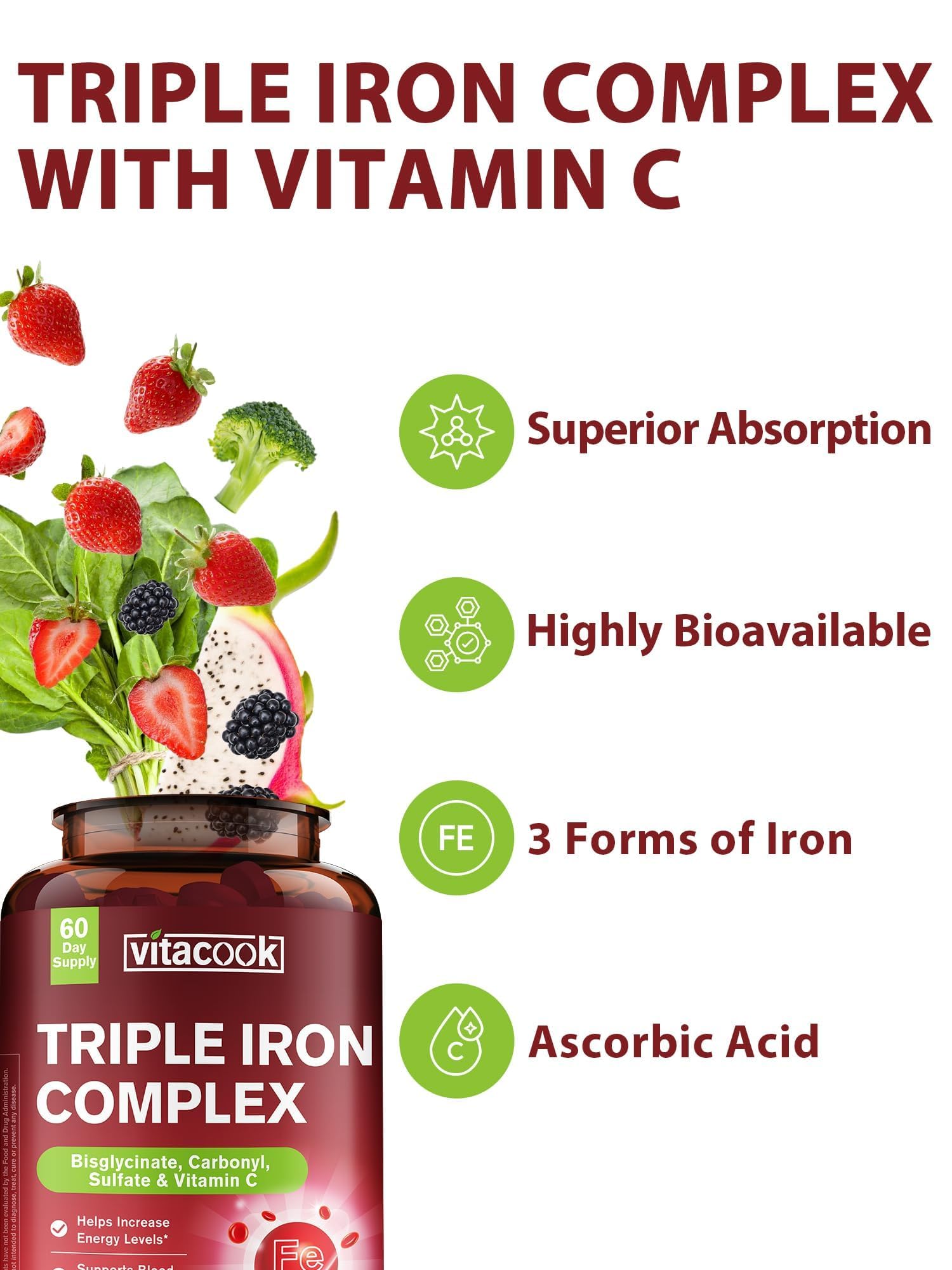 Vitacook iron tablets pack view for easy daily supplementation