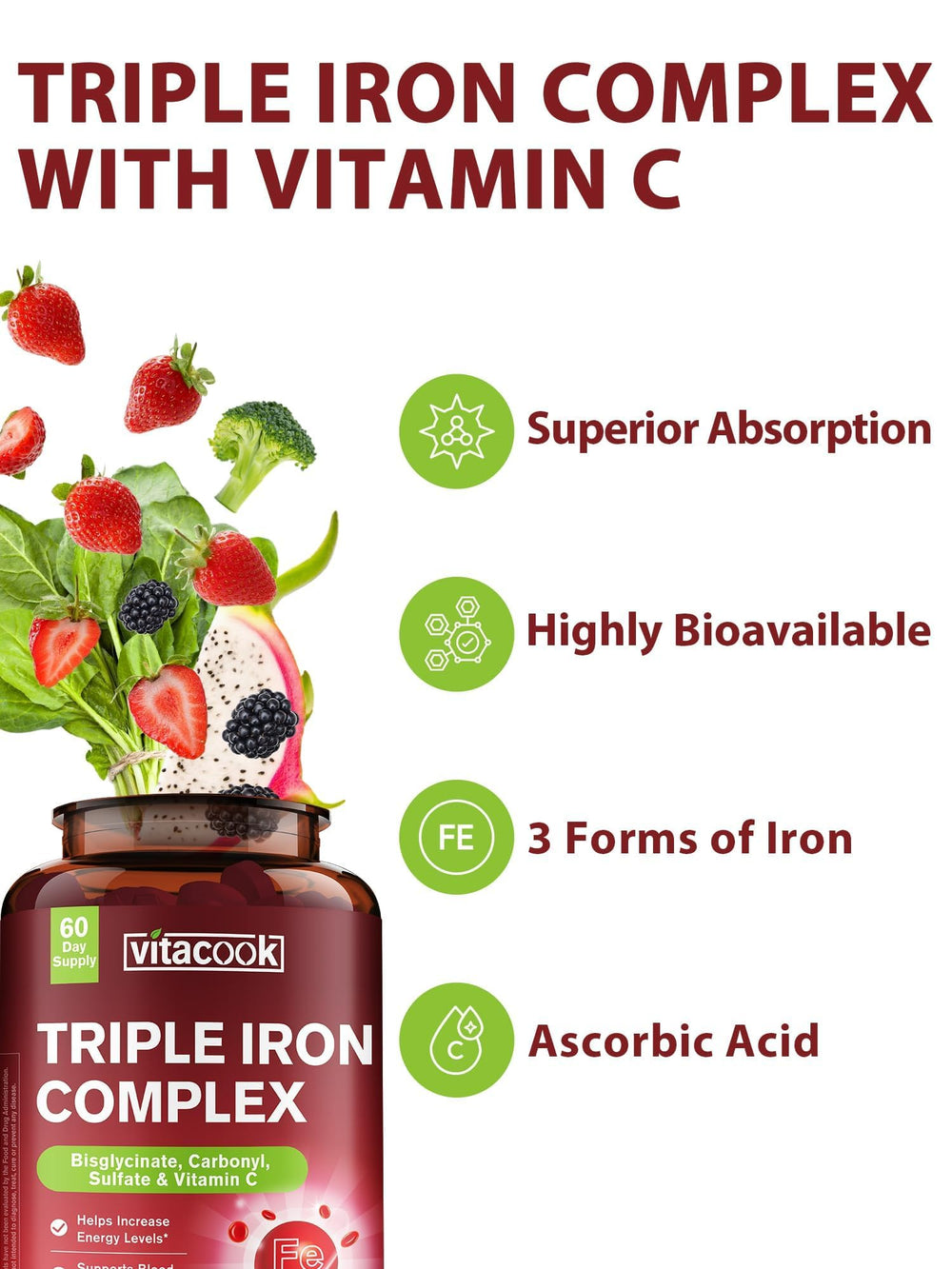 Vitacook iron tablets pack view for easy daily supplementation