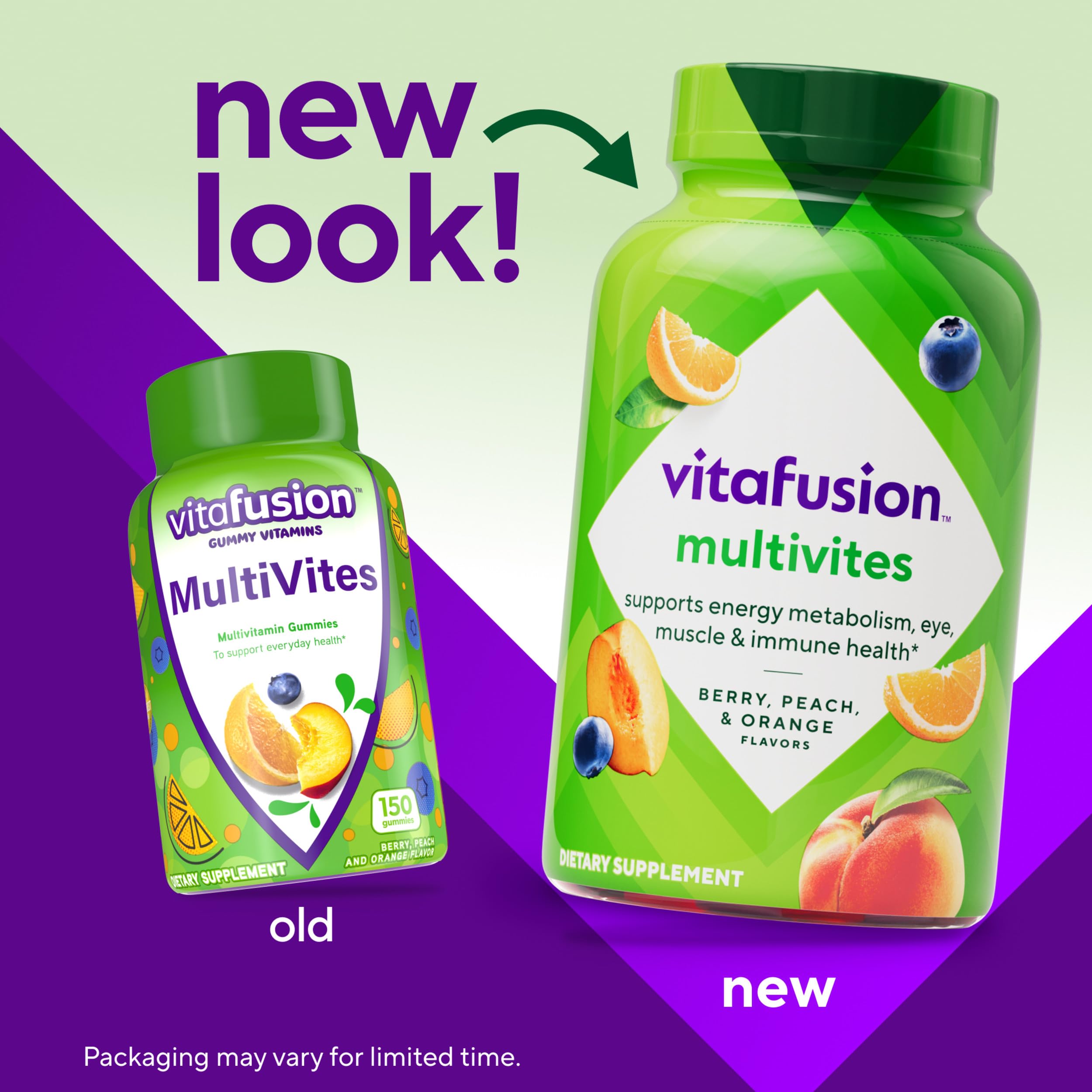 Close-up of berry-flavored Vitafusion gummies for a tasty daily boost.