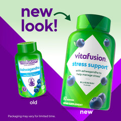 Vitafusion Ashwagandha gummies label highlights Sensoril 125 mg per serving.