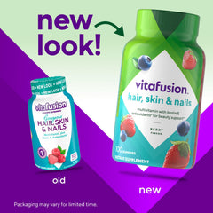 Vitafusion Gorgeous Hair Skin Nails gummies close-up with chewy texture