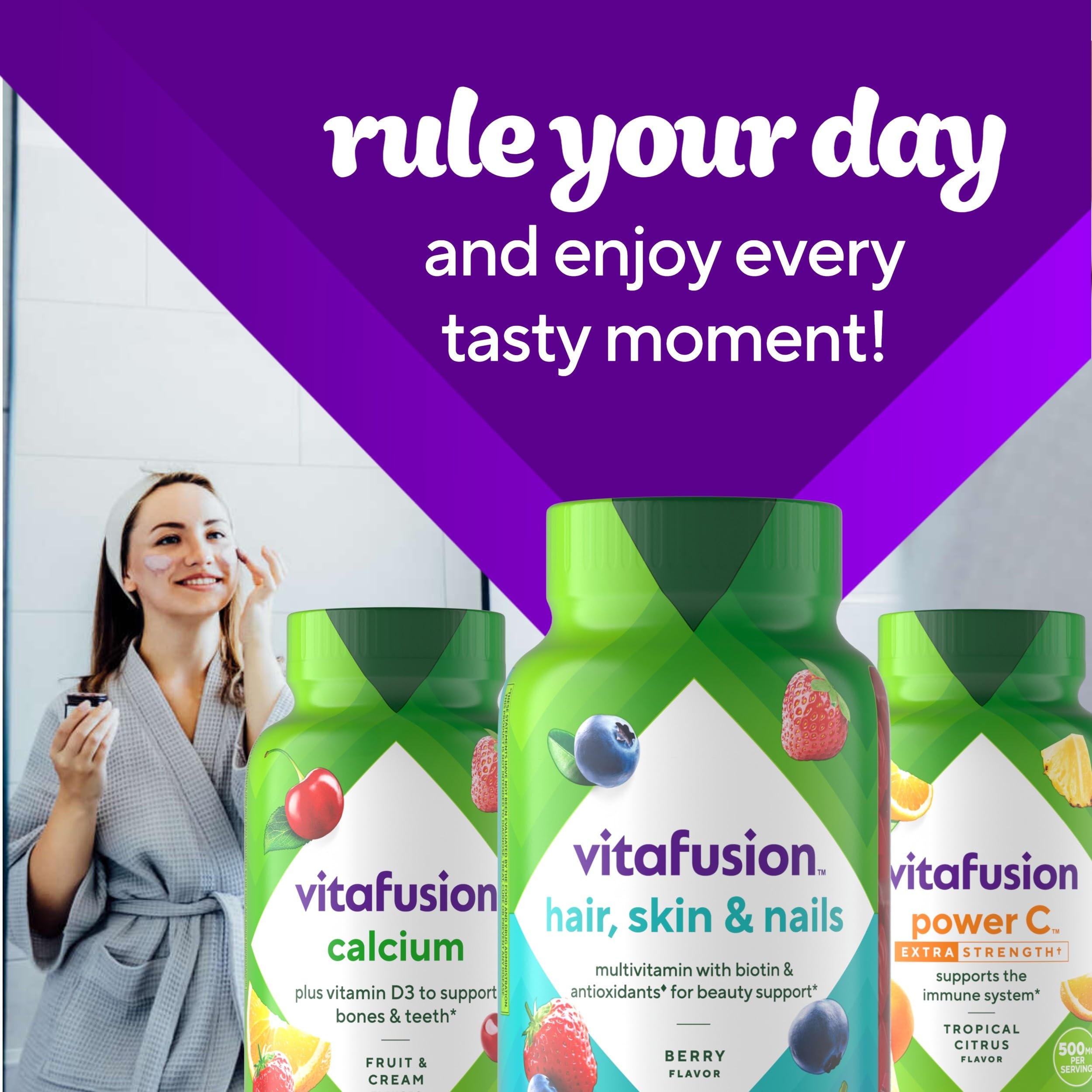 Vitafusion Gorgeous Hair Skin Nails packaging design and branding