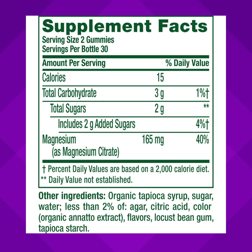 Vitafusion Magnesium Gummies texture close-up highlights chewable form
