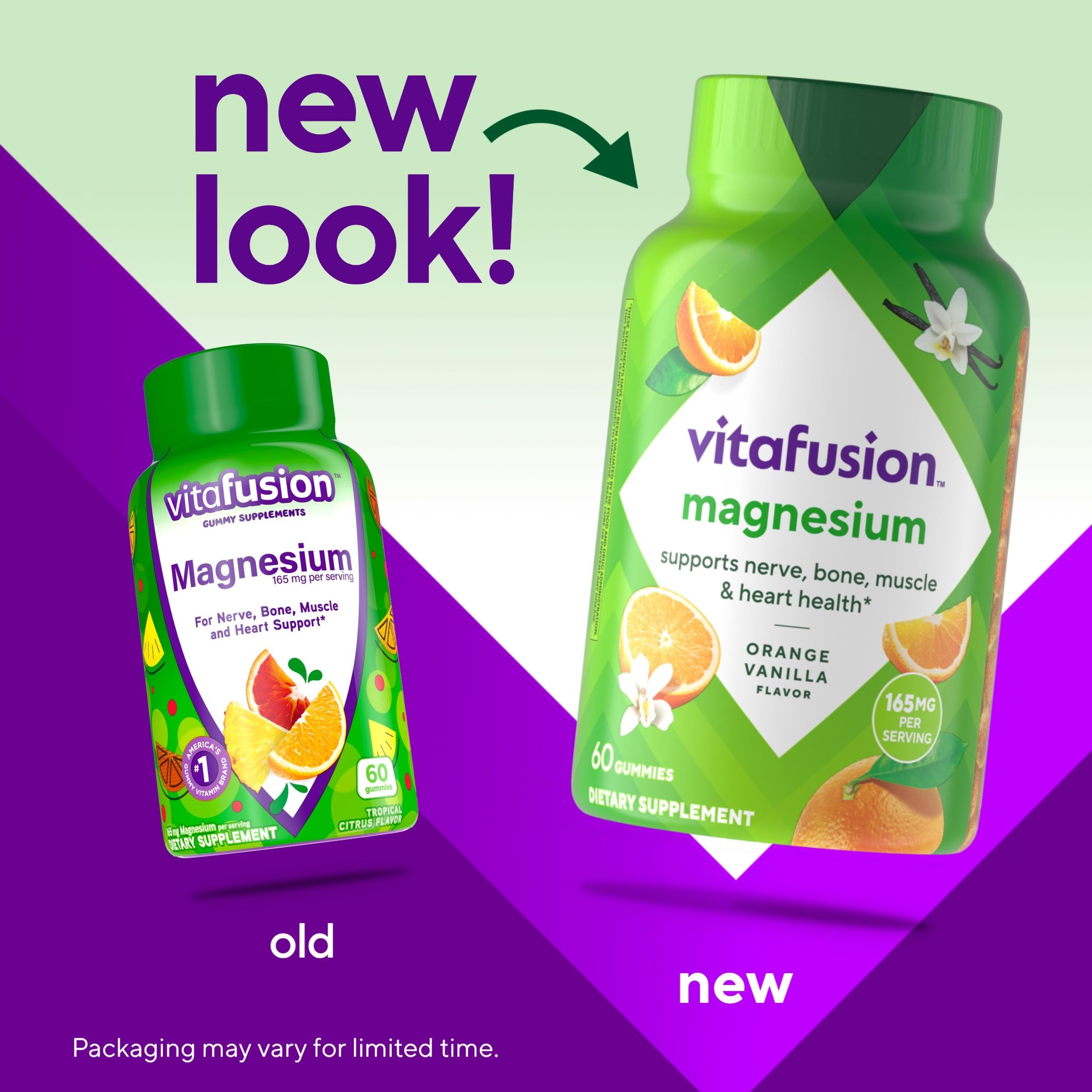 Vitafusion Magnesium Gummies serving shows two gummies per day for routine