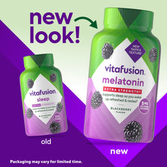 Vitafusion melatonin gummies close-up with blackberry flavor