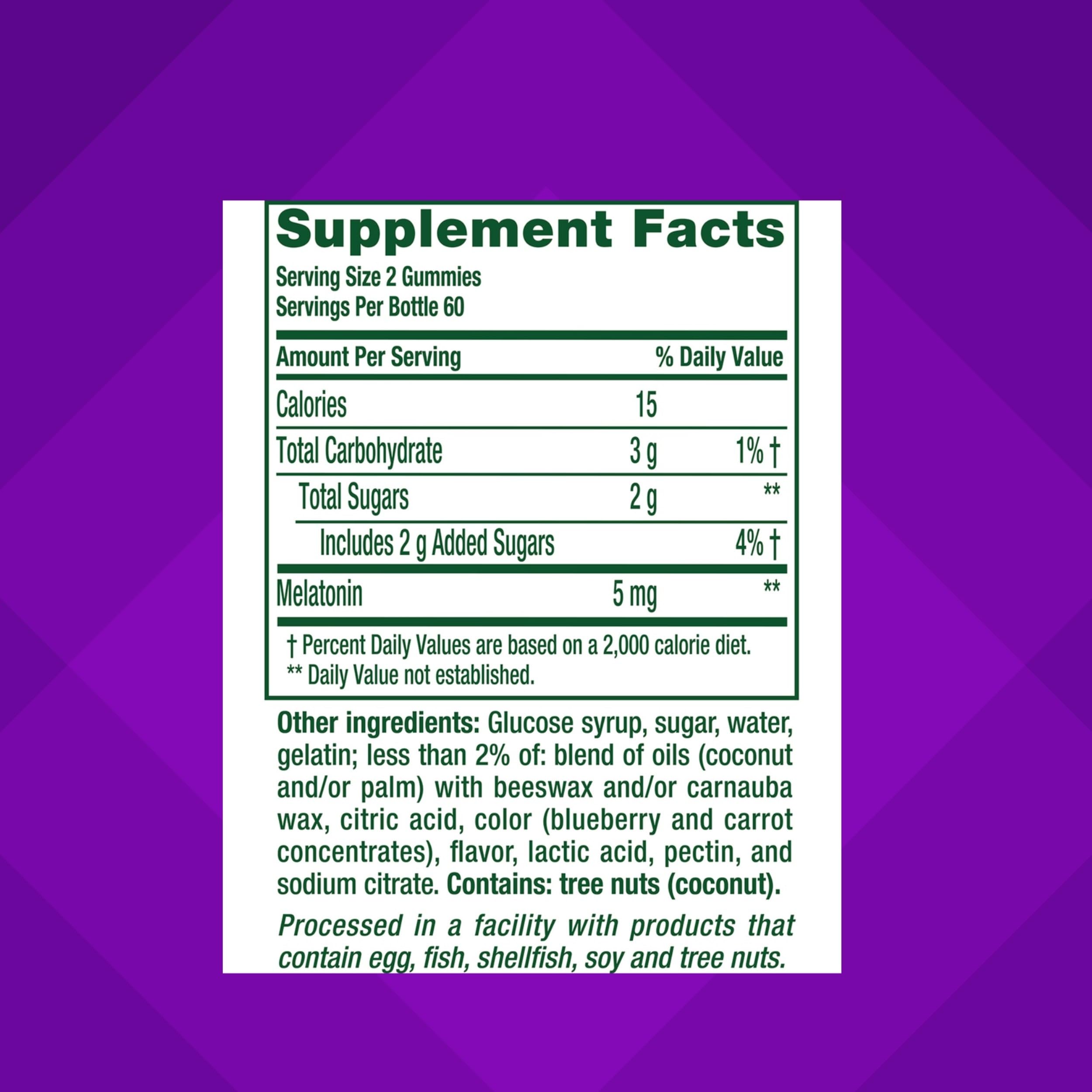 Vitafusion melatonin gummies neatly arranged for easy nightly use