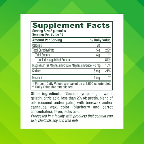 Vitafusion melatonin magnesium gummies closeup for relaxed evenings.