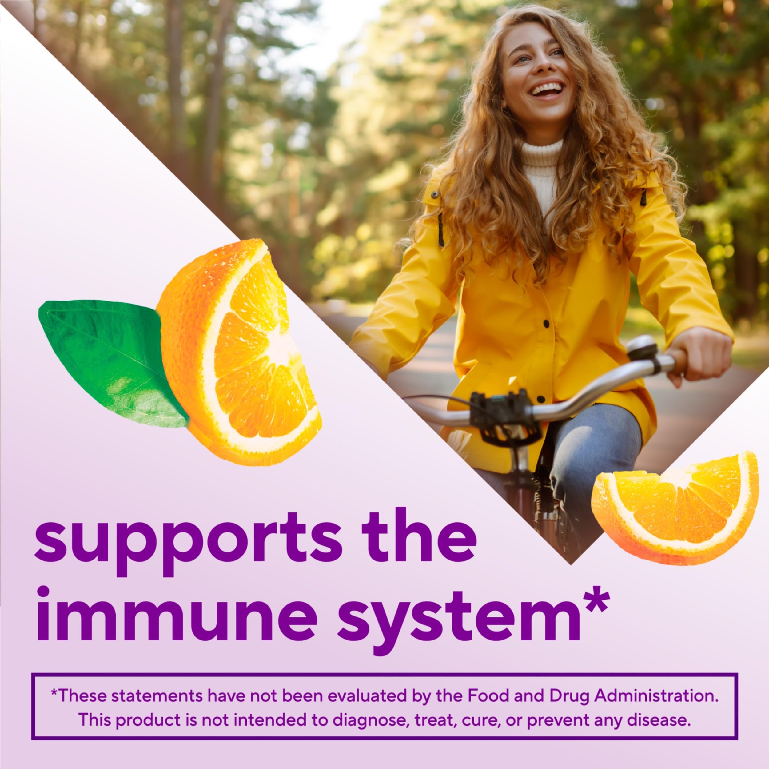 Vitafusion Power C gummies 500 mg per serving for immune support.